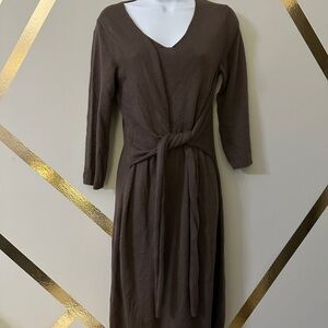 Peruvian Connection Chocolate Long Sleeve Dress